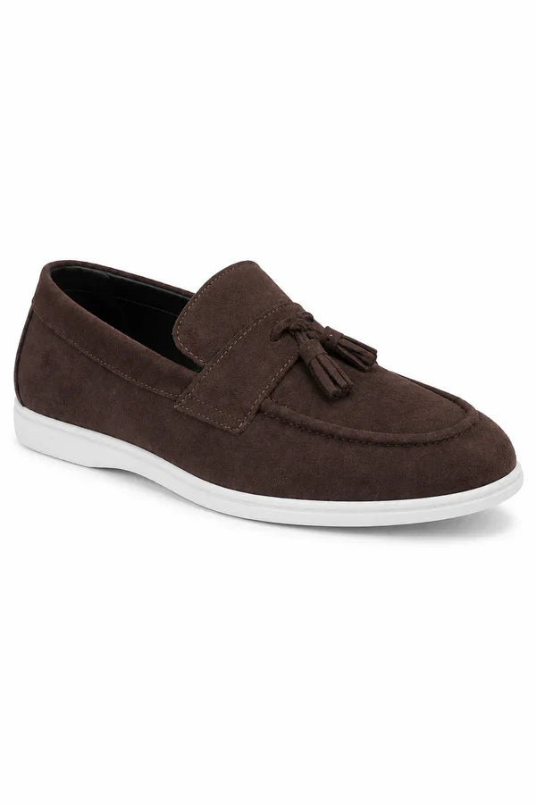 The Prescott Men's Suede Tassel Slip On Loafers - Brown