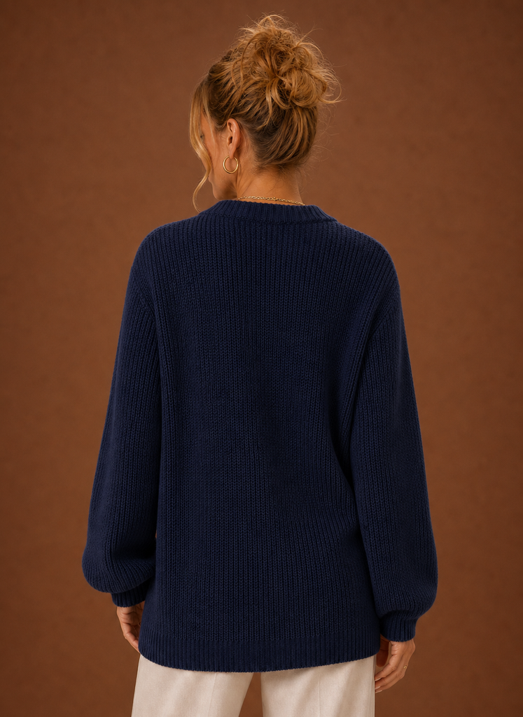 Women's Classic V Neck Button Front Knit Cardigan