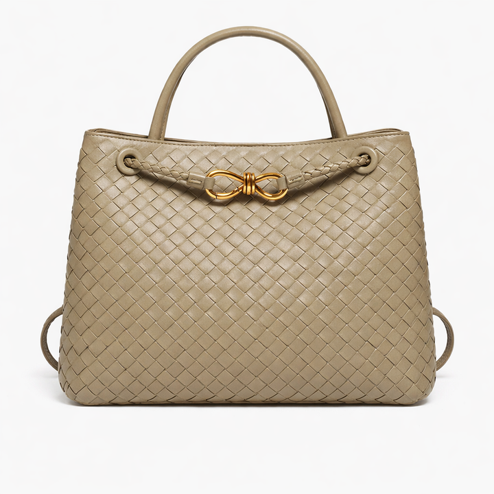 Elegant Woven Tote Bag – Soft Vegan Leather Shoulder Bag