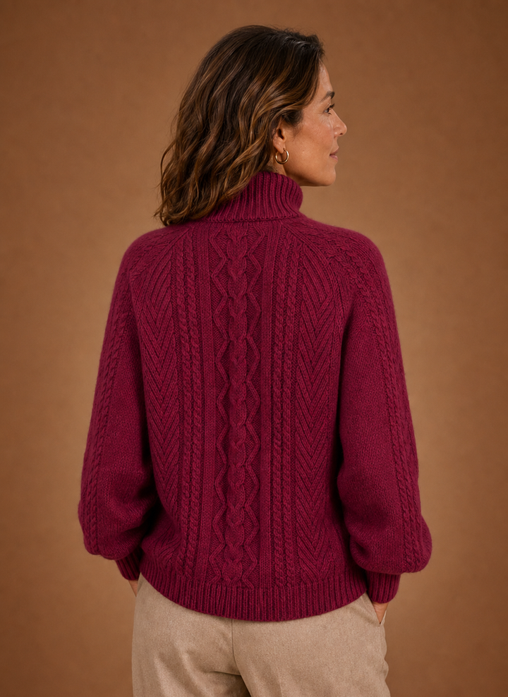 Women's Cozy Cable Knit Turtleneck Sweater