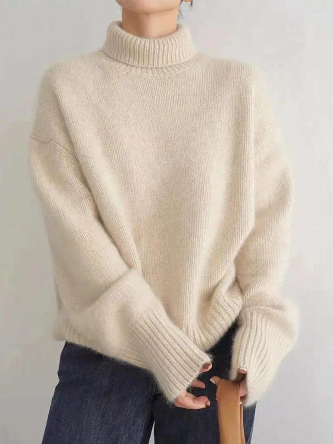 Women's Oversized Turtleneck Knit Sweater