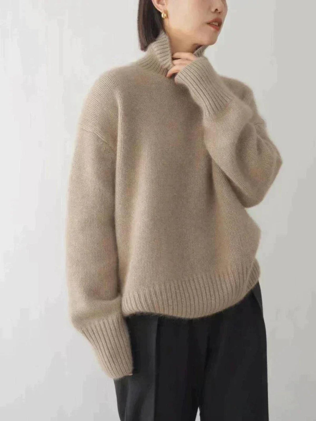 Women's Oversized Turtleneck Knit Sweater