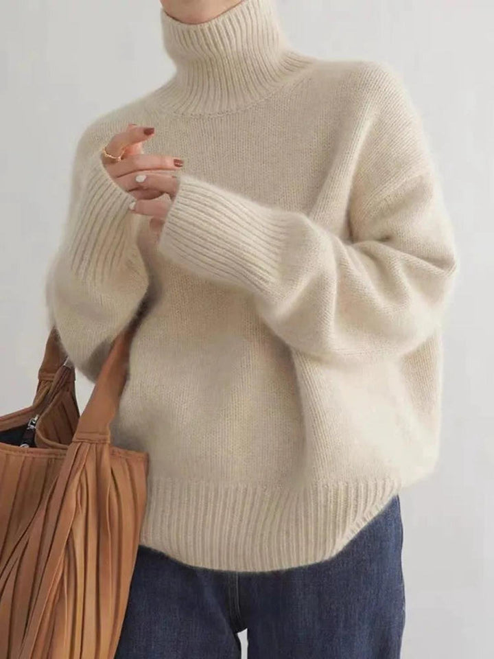 Women's Oversized Turtleneck Knit Sweater