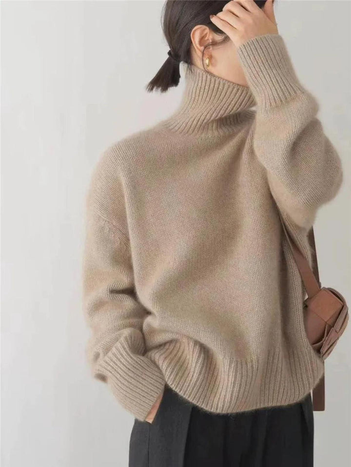 Women's Oversized Turtleneck Knit Sweater