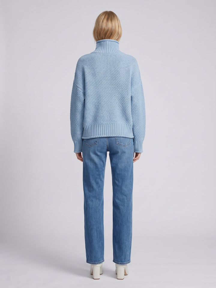 Women's Oversized Waffle Knit Turtleneck Sweater