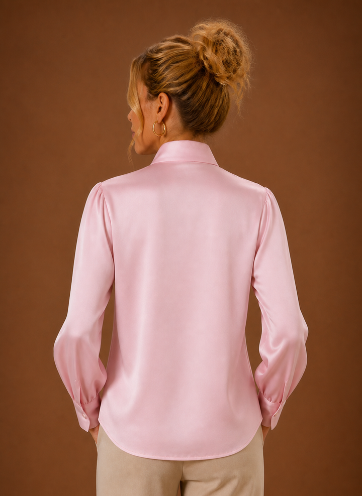 Women's Satin Look Bow Blouse