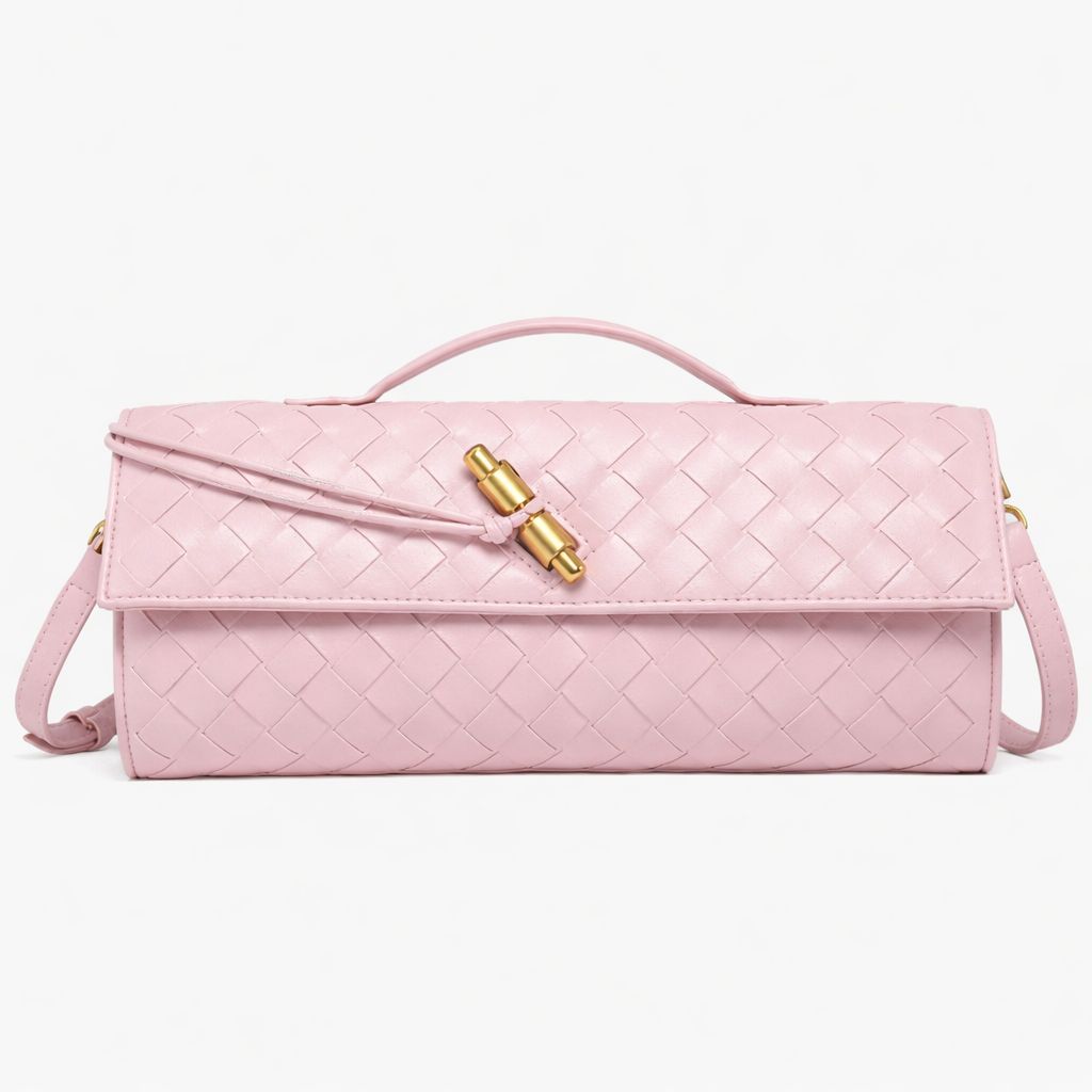 Elegant Woven Clutch Bag – Luxe Evening Shoulder Design