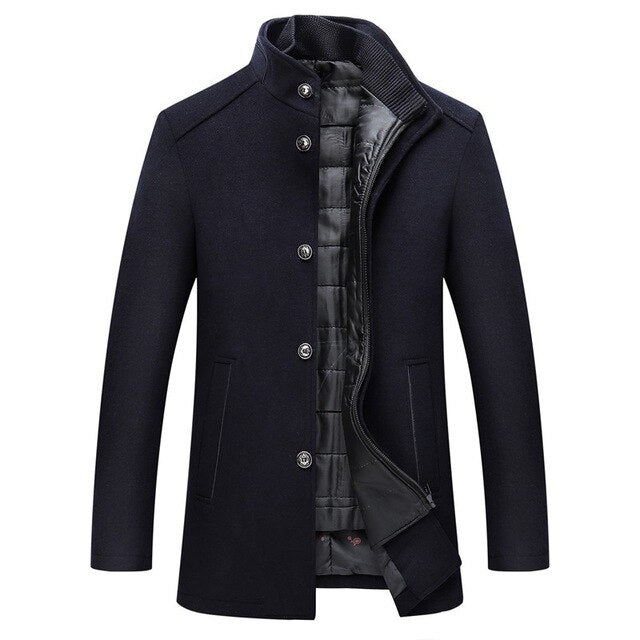 Men's Classic Single Breasted Wool Coat