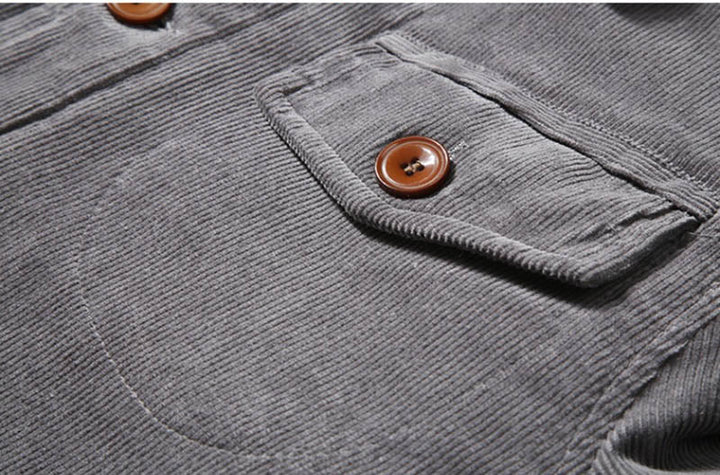 Men's Trendy Fur Lined Corduroy Jacket