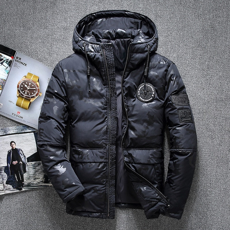 Men's Warm White Duck Down Parka