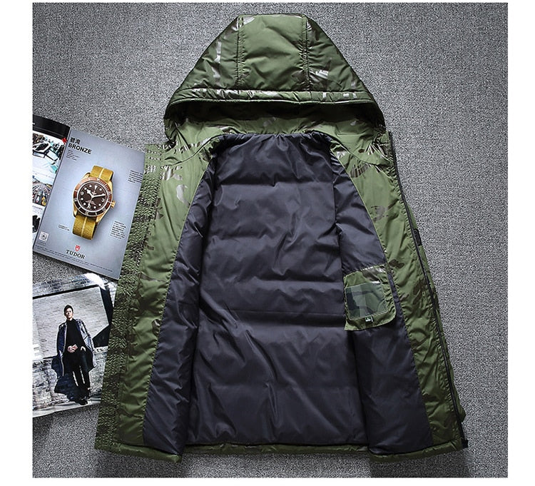 Men's Warm White Duck Down Parka