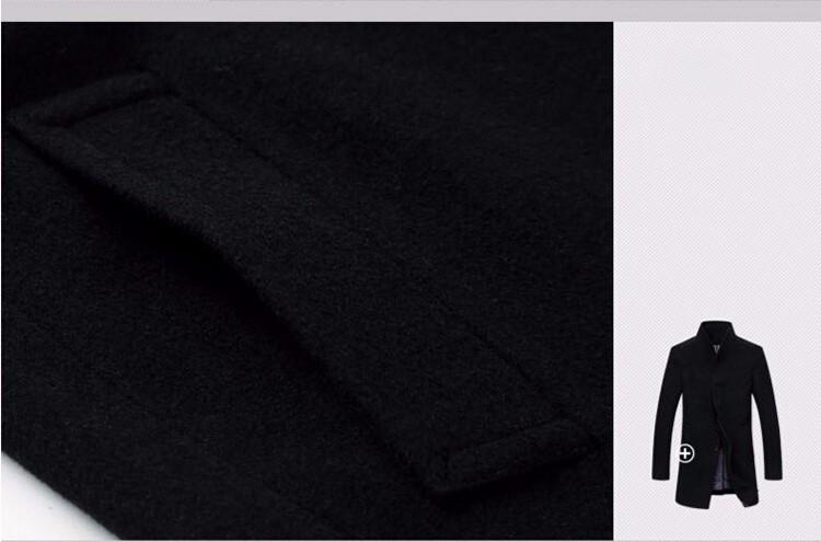 Men's Classic Long Wool Peacoat