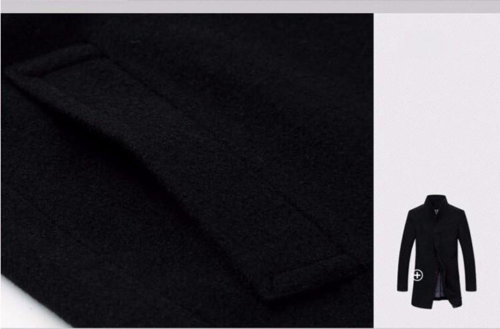 Men's Classic Long Wool Peacoat
