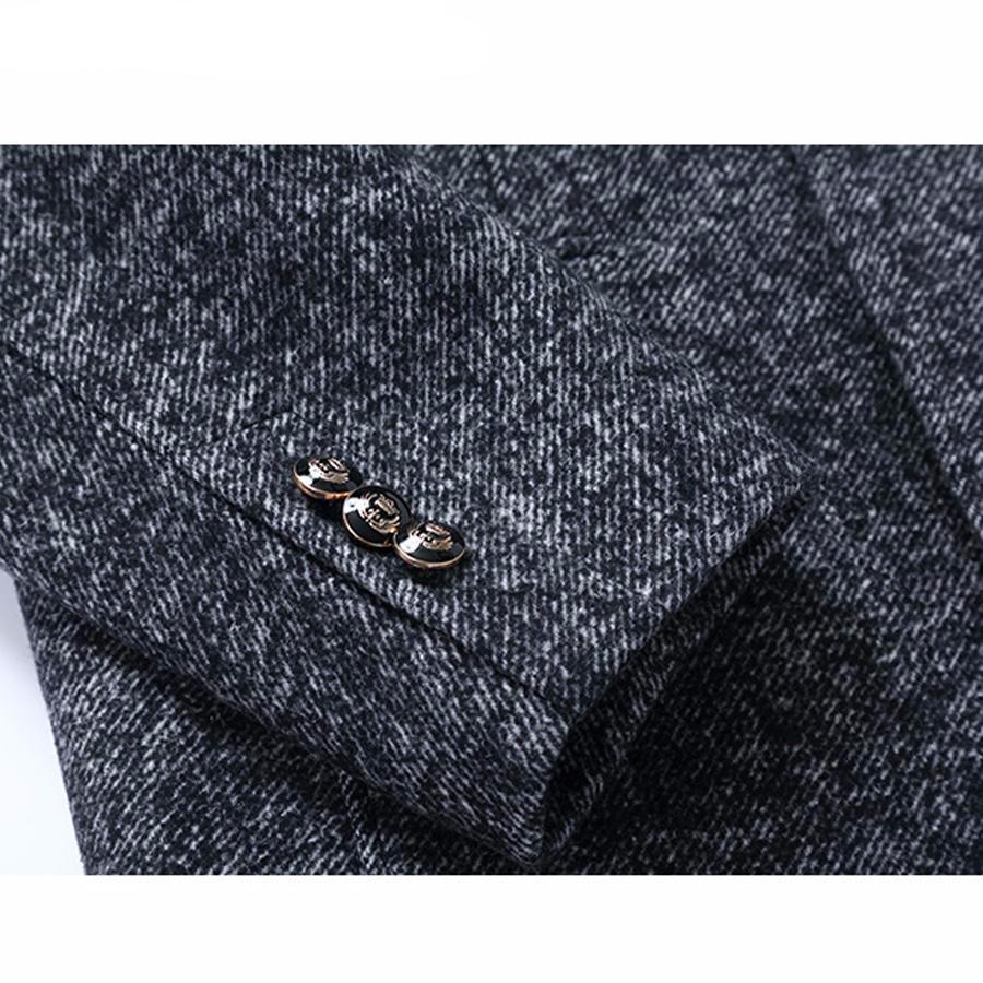 Men's Classic Long Wool Blend Winter Coat