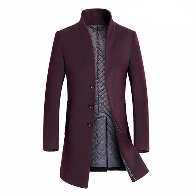 Men's Classic Long Wool Peacoat