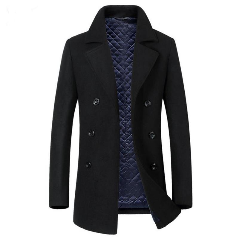 Men's Slim Fit Long Business Overcoat