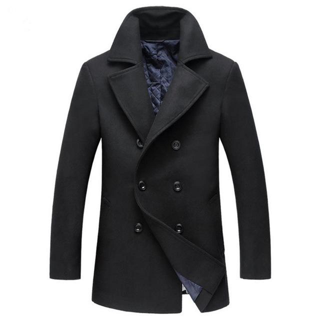 Men's Slim Fit Long Business Overcoat