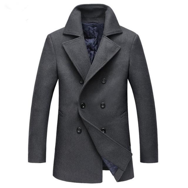 Men's Slim Fit Long Business Overcoat