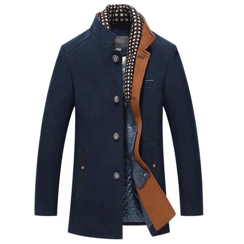Men's Wool Cashmere Scarf Coat