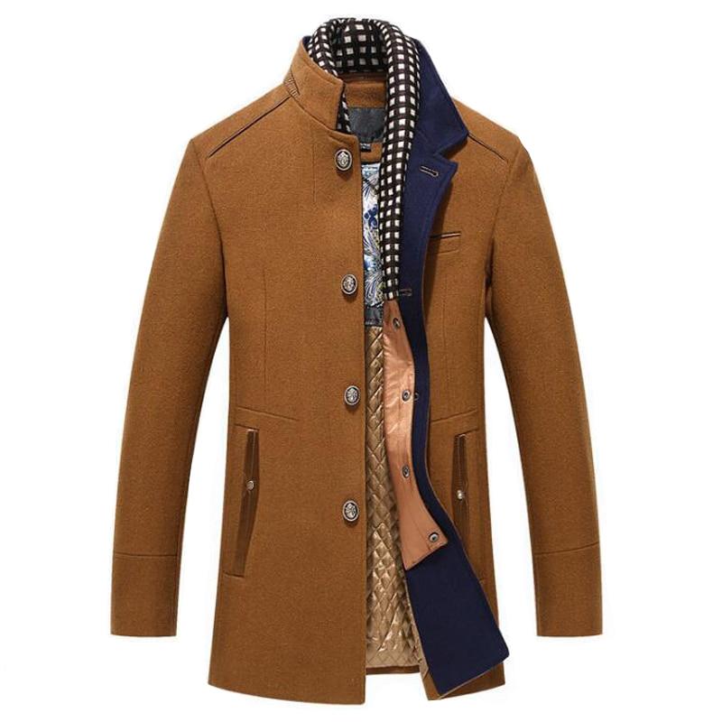 Men's Wool Cashmere Scarf Coat