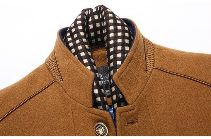 Men's Wool Cashmere Scarf Coat