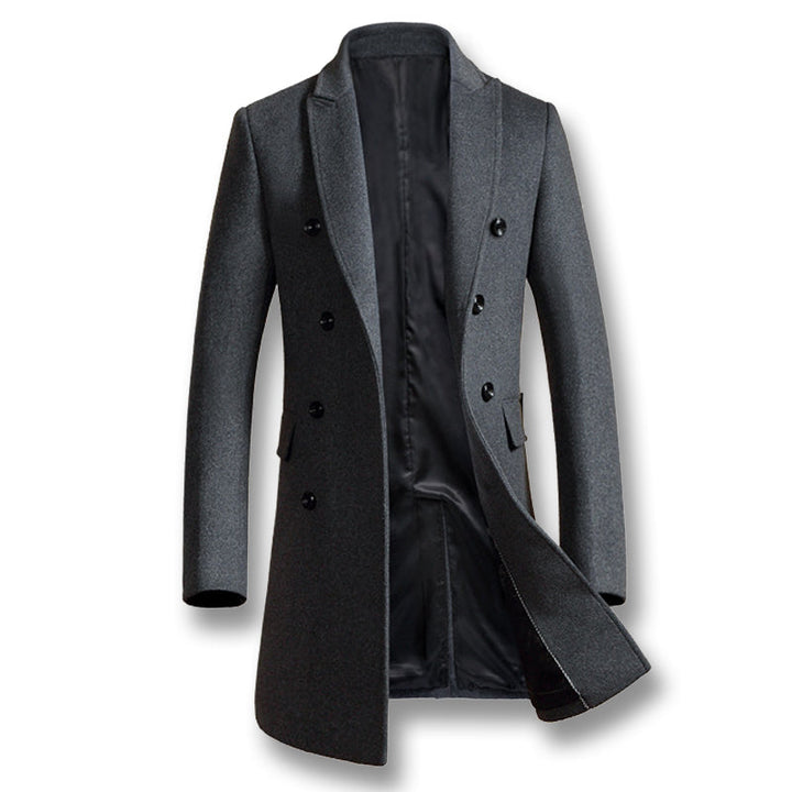 Men's Refined Long Wool Peacoat
