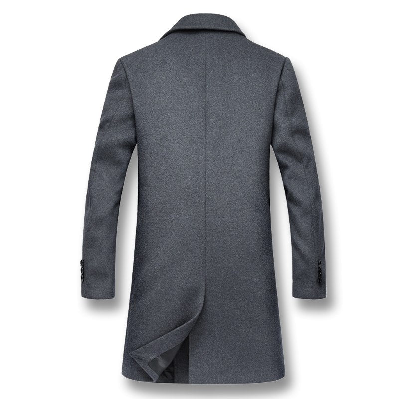 Men's Refined Long Wool Peacoat