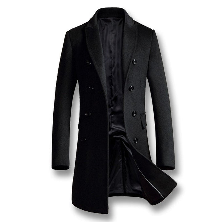 Men's Refined Long Wool Peacoat