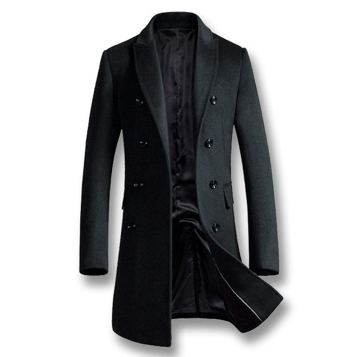 Men's Refined Long Wool Peacoat