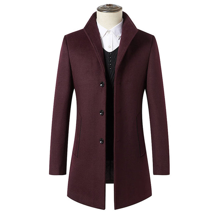 Men's Refined Long Wool Coat