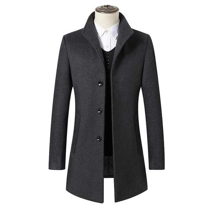 Men's Refined Long Wool Coat
