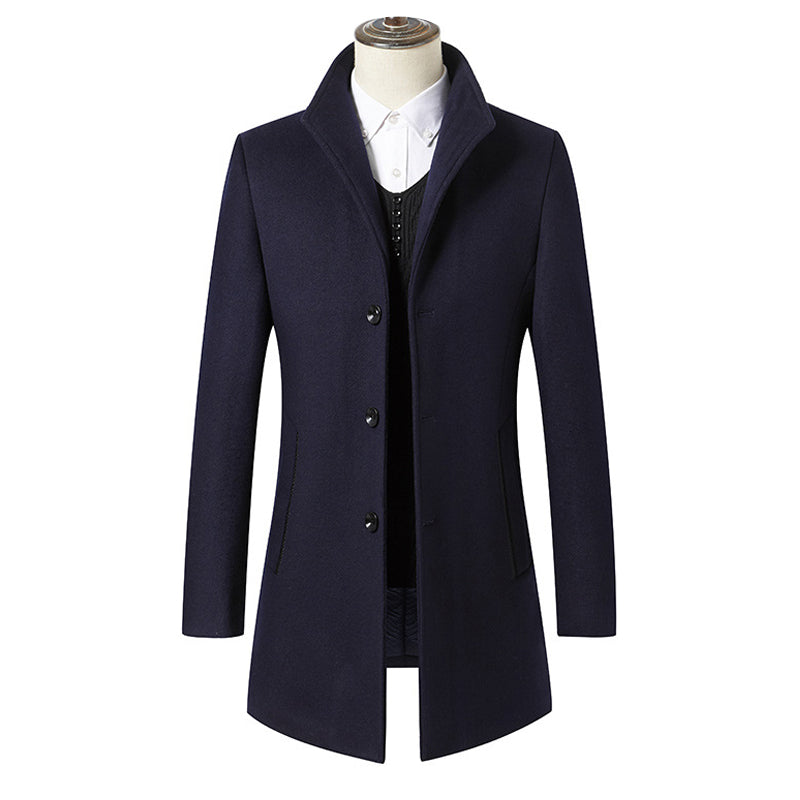 Men's Refined Long Wool Coat