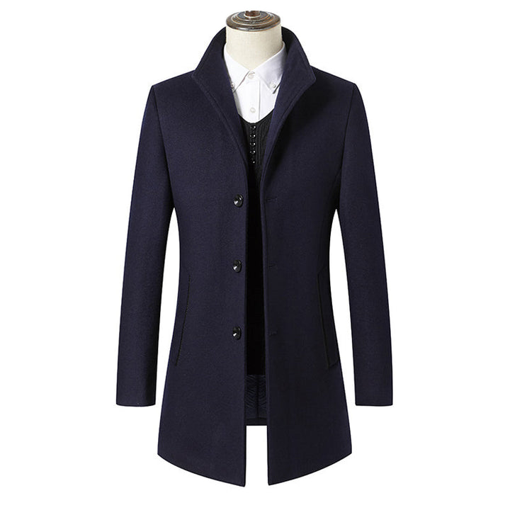 Men's Refined Long Wool Coat