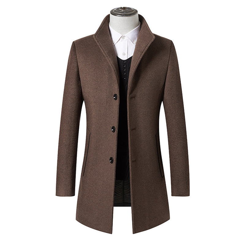 Men's Refined Long Wool Coat