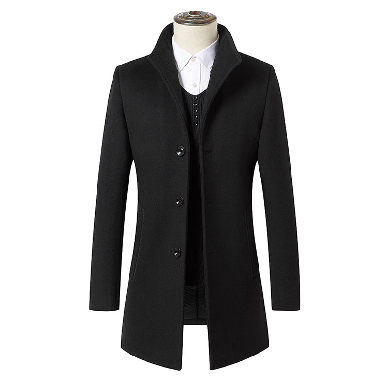 Men's Refined Long Wool Coat