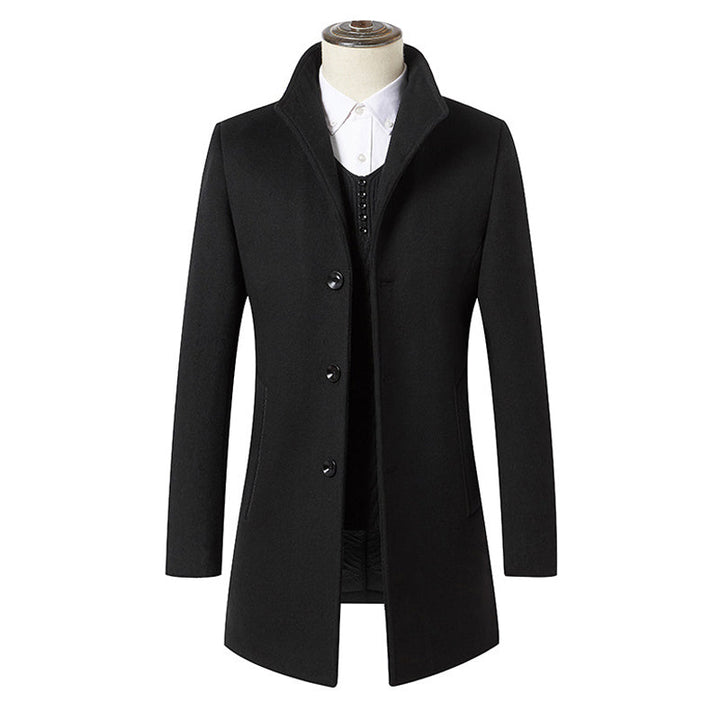 Men's Refined Long Wool Coat