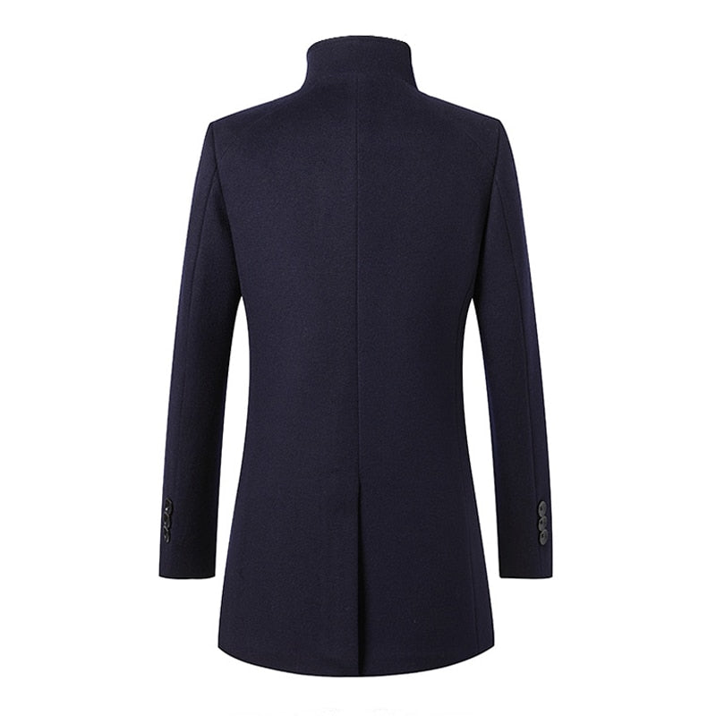 Men's Refined Long Wool Coat