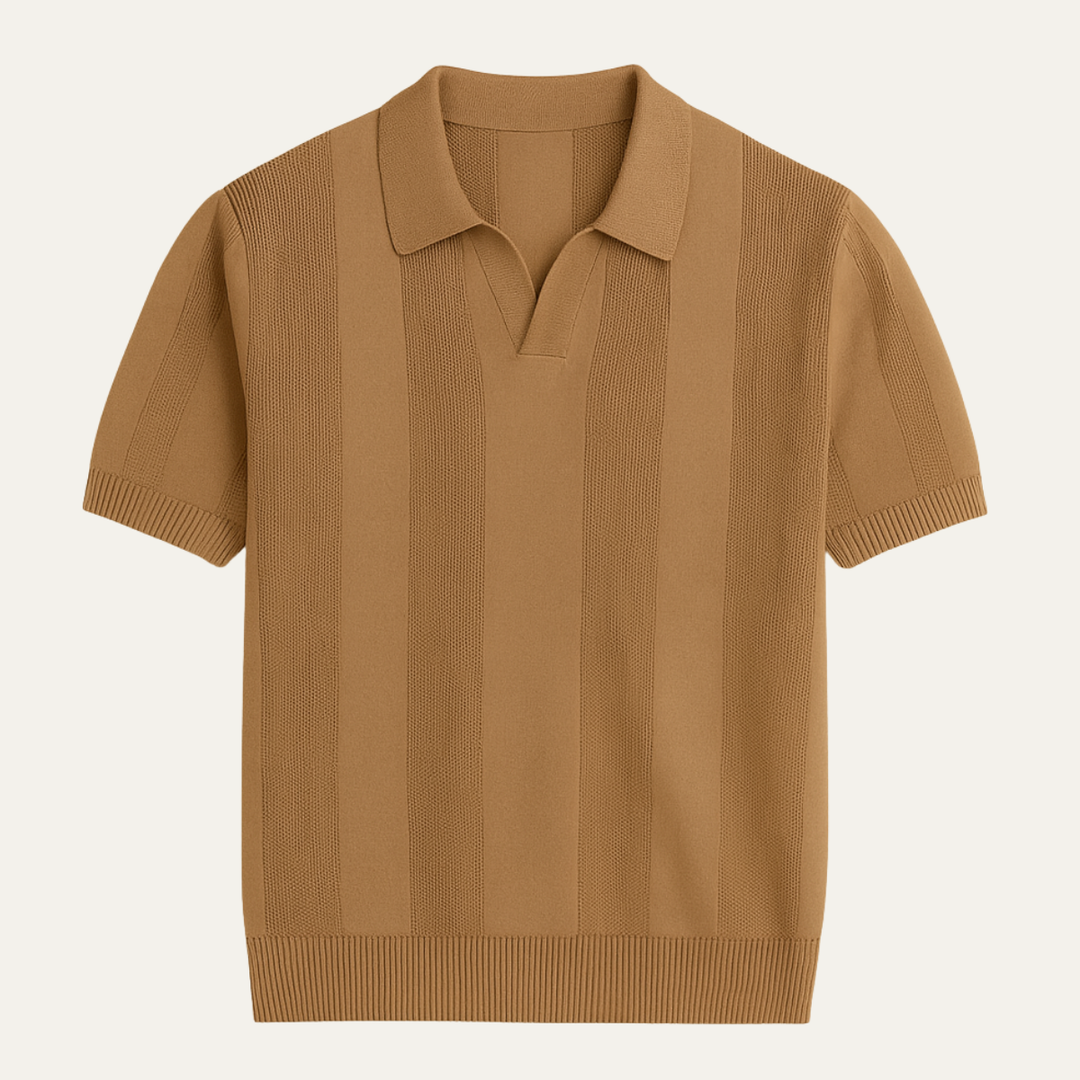 The Pyrmont Men’s Short Sleeve Knitted Polo Shirt Solid Color Trendy Top