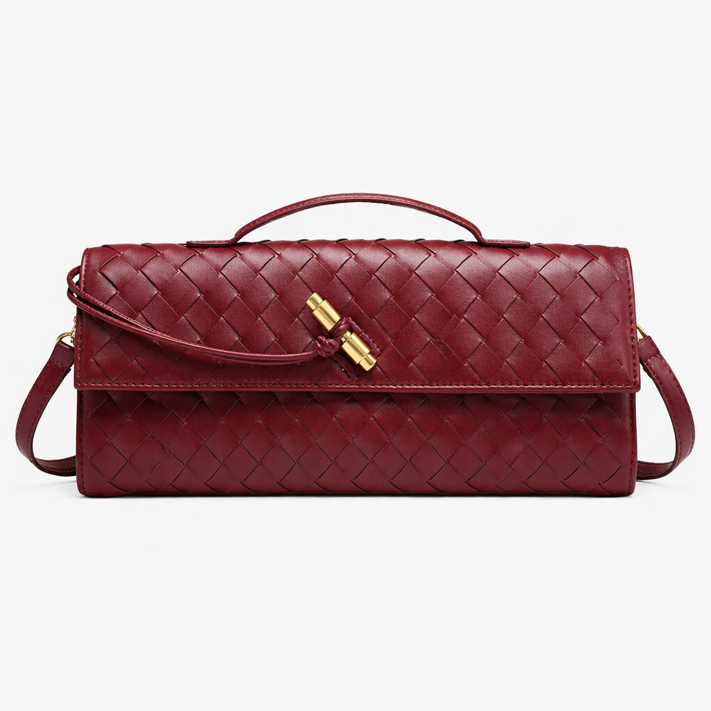 Elegant Woven Clutch Bag – Luxe Evening Shoulder Design