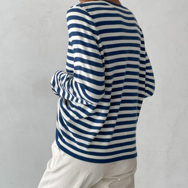 Women's Relaxed Striped Crew Neck Sweater