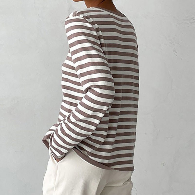 Women's Relaxed Striped Crew Neck Sweater