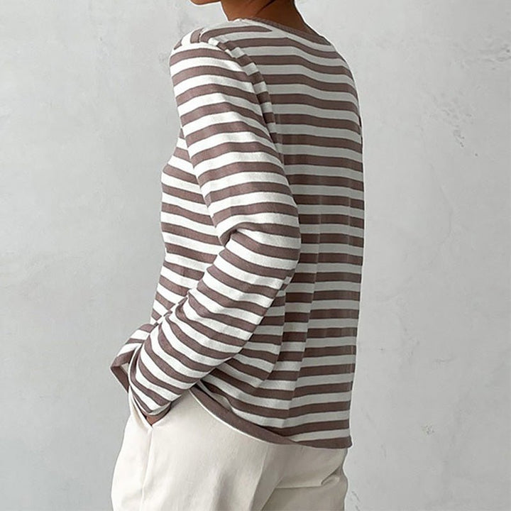 Women's Relaxed Striped Crew Neck Sweater