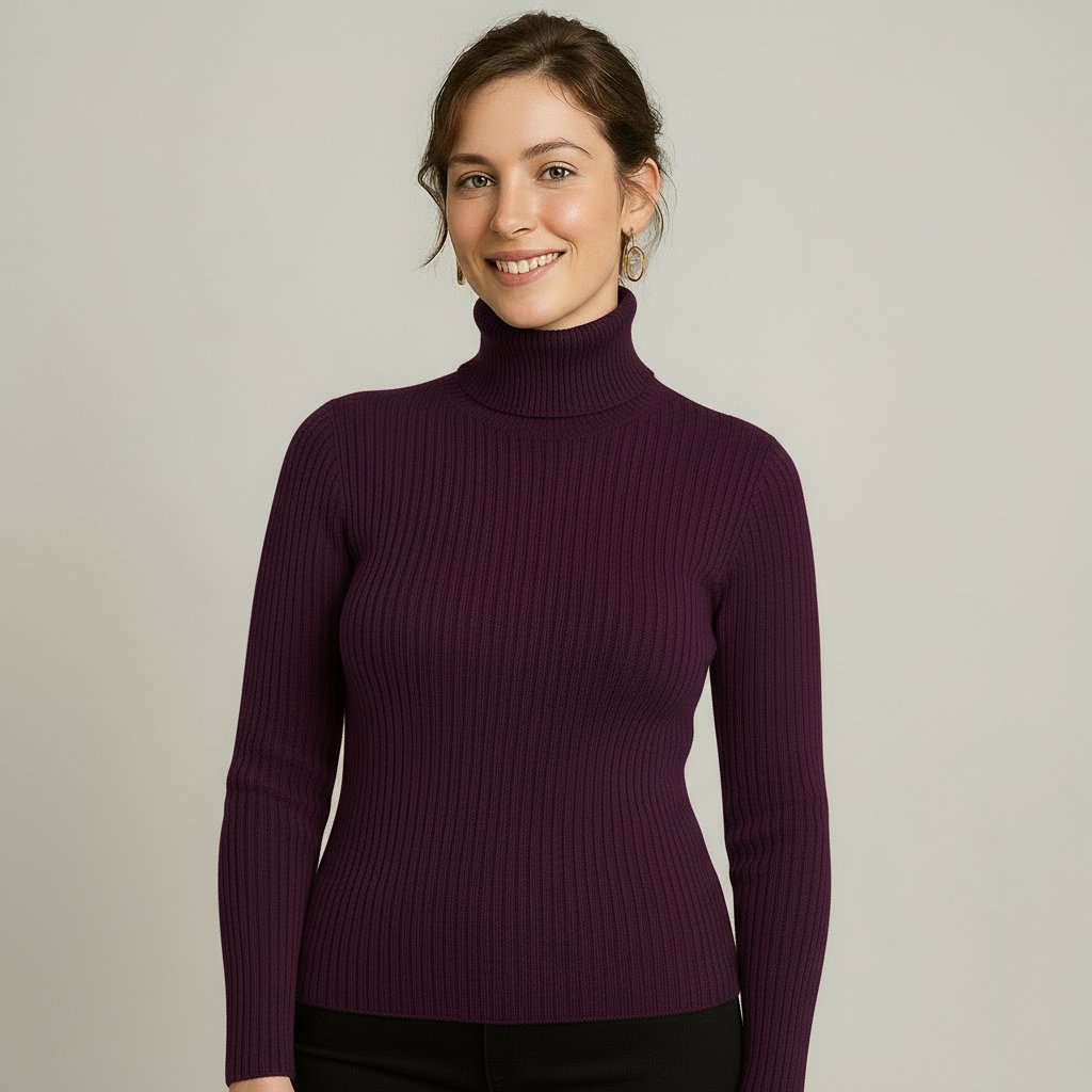 Women's Slim Fit Ribbed Turtleneck Sweater