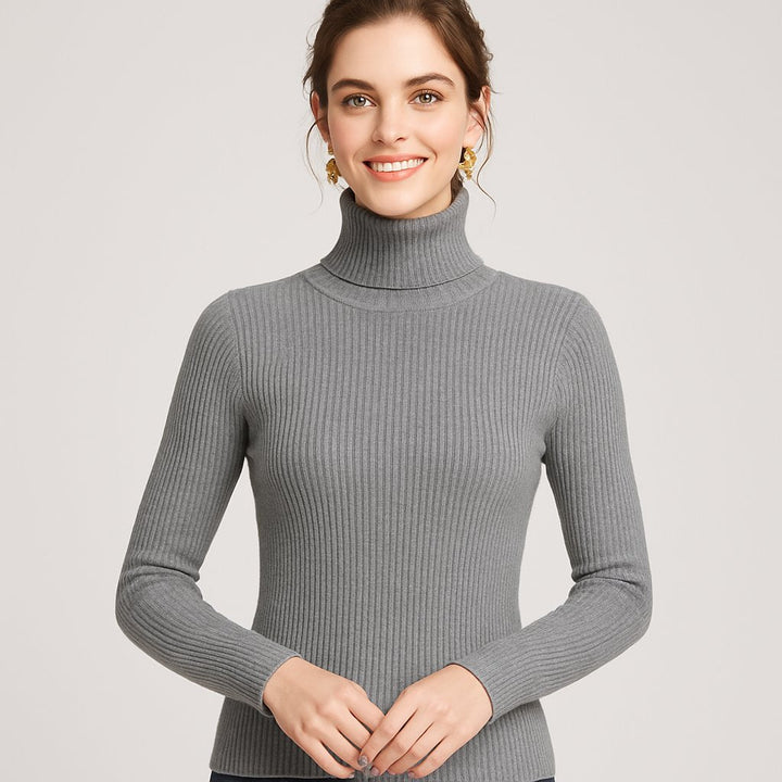 Women's Slim Fit Ribbed Turtleneck Sweater