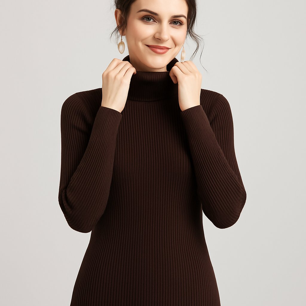 Women's Slim Fit Ribbed Turtleneck Sweater