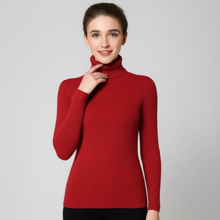Women's Slim Fit Ribbed Turtleneck Sweater