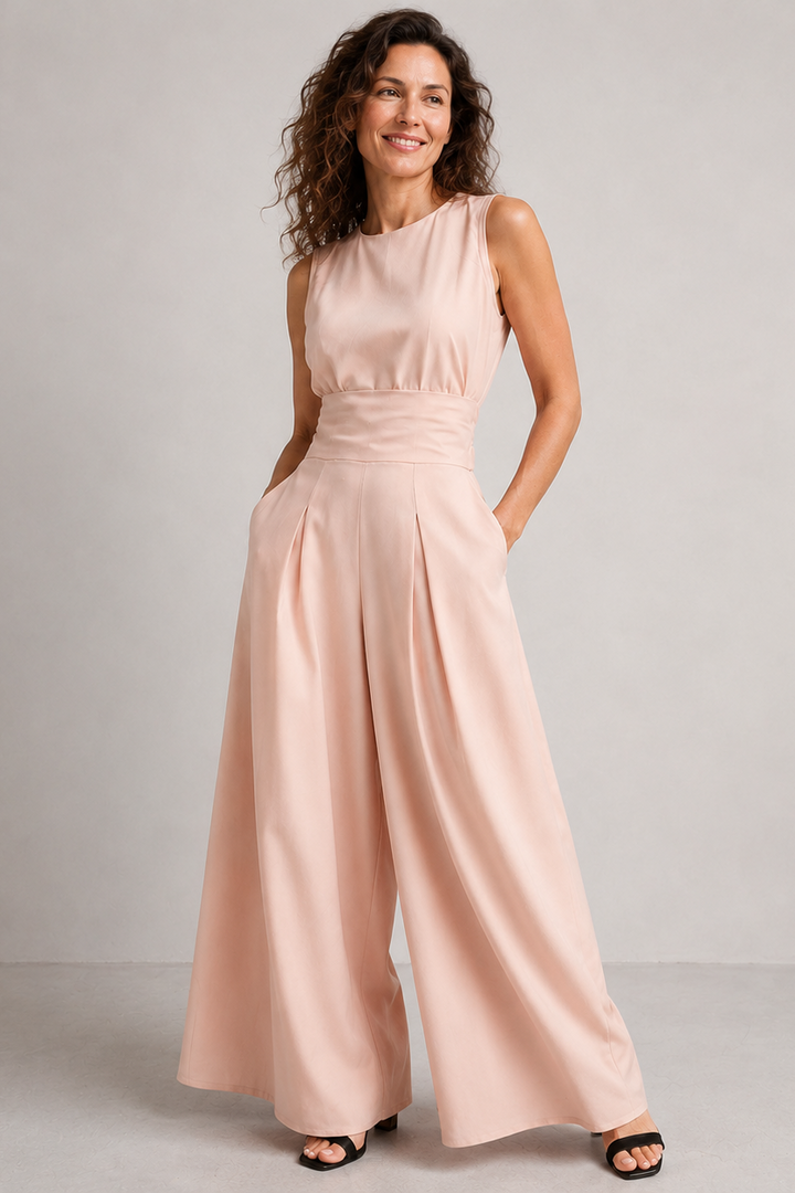 Women's High Neck Wide Leg Jumpsuit