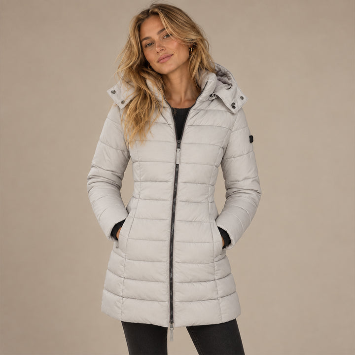 Women's Hooded Down Jacket for Autumn/Winter with Zipper