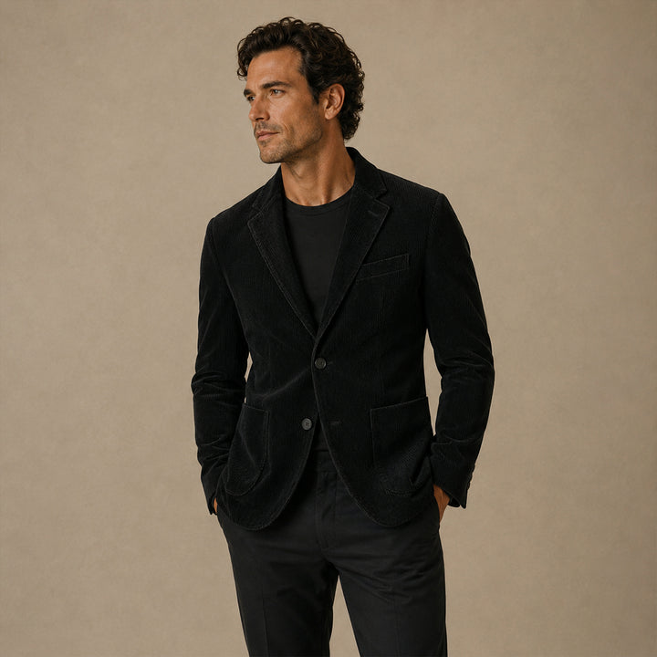The Livorno Men’s Vintage Casual Slim Fit Corduroy Blazer Jacket