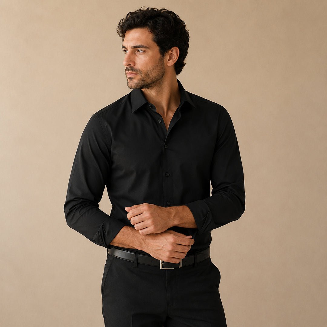 The Pordenone Men’s Slim Fit Stretch Button Down Dress Shirt